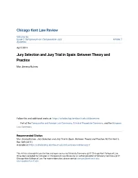 Jury Selection and Jury Trial in Spain: Between Theory and Practice