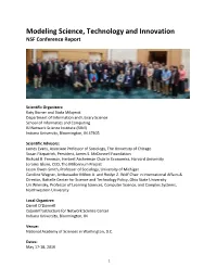 Modeling Science, Technology and Innovation NSF Conference Report
