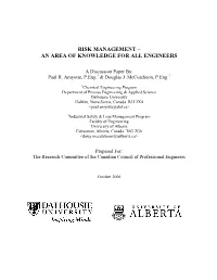 Risk Management – an Area of Knowledge for All Engineers