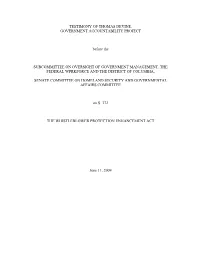 Testimony of Thomas Devine, Government Accountability Project