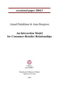 An Interaction Model for Consumer-Retailer Relationships