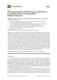 Detecting Perturbed Subpathways Towards Mouse Lung Regeneration Following H1N1 Inﬂuenza Infection