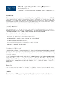 DFT & Digital Signal Processing Experiment