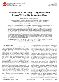 Differential AC Boosting Compensation for Power-Efficient