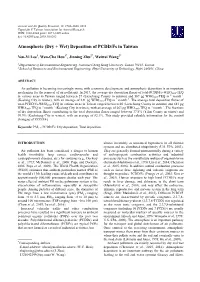 (Dry + Wet) Deposition of PCDD/Fs in Taiwan