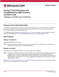 Emulex Lpe31000-Series and Lpe32000-Series HBA Firmware and Boot Code Release Notes Releases 12.8.340.8 and 12.8.340.19 Resolved Issues