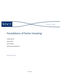 Foundations of Factor Investing