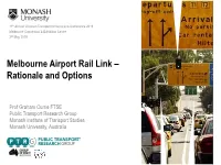 Melbourne Airport Rail Link – Rationale and Options