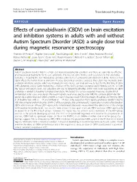On Brain Excitation and Inhibition Systems in Adults with and Without Autism Spectrum Disorder