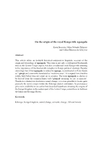 On the Origin of the Royal Kongo Title Ngangula
