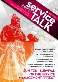 SUN TZU - Survival of the Service Management Fittest Business Driven Pragmatic Approach