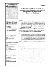 Confirmation of Parthenogenesis in the Medically Significant, Synanthropic Scorpion Tityus Stigmurus (Thorell, 1876) (Scorpiones: Buthidae)