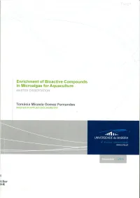 Enrichment of Bioactive Compounds in Microalgae for Aquaculture