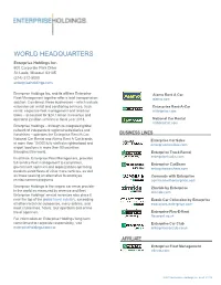 Enterprise Holdings Fact Sheet