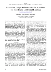 Interactive Design and Gamification of Ebooks for Mobile and Contextual