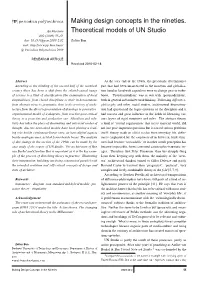 Making Design Concepts in the Nineties. Theoretical Models of UN