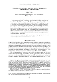 Model Uncertainty and Its Impact on Derivative Instruments