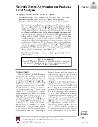 Network‐Based Approaches for Pathway Level Analysis