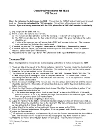 Operating Procedures for TEM2 FEI Tecnai