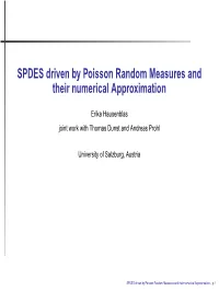 Poisson Random Measures and Their Numerical Approximation