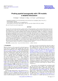Probing Spatial Homogeneity with LTB Models: a Detailed Discussion