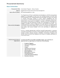 Procurement Summary