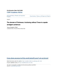 The Domain of Finiteness: Anchoring Without Tense in Copular Amalgam Sentences