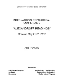 “Alexandroff Readings”
