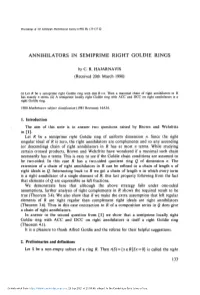 Annihilators in Semiprime Right Goldie Rings