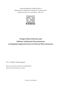Design Pattern Detection and Software Architecture Reconstruction: an Integrated Approach Based on Software Micro-Structures