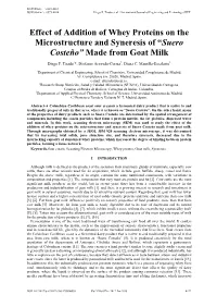Effect of Addition of Whey Proteins on the Microstructure and Syneresis of “Suero Costeño” Made from Goat Milk