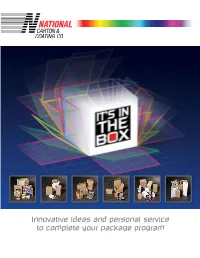 Innovative Ideas and Personal Service to Complete Your Package Program Table of Contents