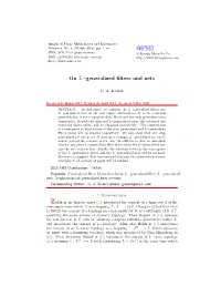 On L−Generalized Filters and Nets