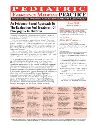 An Evidence-Based Approach to the Evaluation and Treatment Of