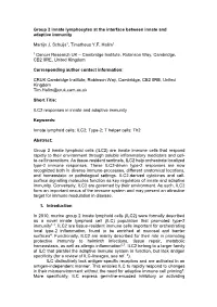 Group 2 Innate Lymphocytes at the Interface Between Innate and Adaptive Immunity