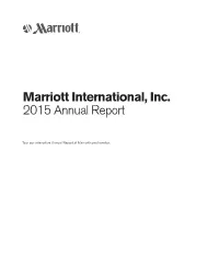Marriott 2015 Annual Report