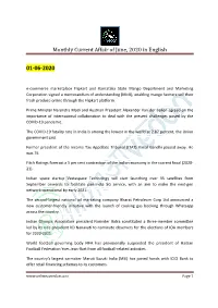 Monthly Current Affair of June, 2020 in English