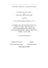 Studies on the Interaction of Surfactants and Neutral