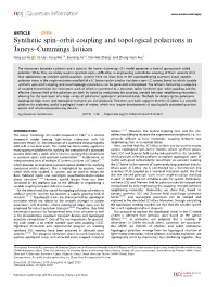 Synthetic Spin–Orbit Coupling and Topological Polaritons in Janeys–Cummings Lattices