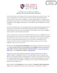 Tea Party Patriots Action Election Integrity Call Notes
