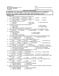 Beyond the Solar System Homework for Geology 8