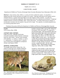 Coyote Canis Latrans in 2007 IUCN Red List (Canis Latrans)