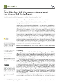 Cyber Third-Party Risk Management: a Comparison of Non-Intrusive Risk Scoring Reports