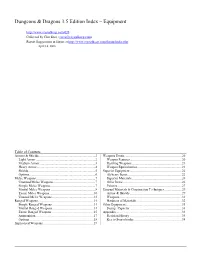 Dungeons & Dragons 3.5 Edition Index