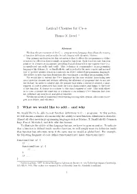 Lexical Closures for C++