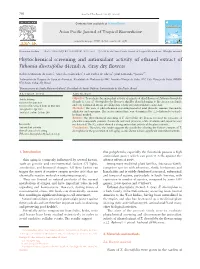 Phytochemical Screening and Antioxidant Activity of Ethanol Extract of Tithonia Diversifolia (Hemsl) A