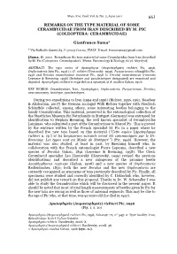 Remarks on the Type Material of Some Cerambycidae from Iran Described by M