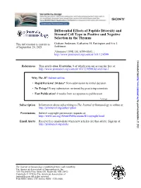 Selection in the Thymus Stromal Cell Type in Positive and Negative
