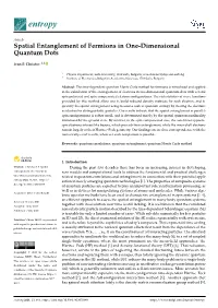 Spatial Entanglement of Fermions in One-Dimensional Quantum Dots