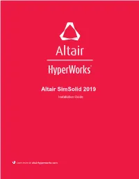 Altair Simsolid Installation Guide P.2